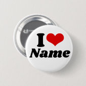 カスタマイズ可能なバレンタインデー私の愛のハート 缶バッジ (正面&裏面)