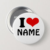 カスタマイズ可能なバレンタインデー私の愛のハート 缶バッジ (正面&裏面)