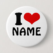 カスタマイズ可能なバレンタインデー私の愛のハート 缶バッジ (正面)