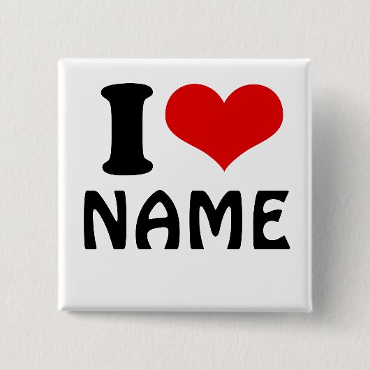 カスタマイズ可能なバレンタインデー私の愛のハート 缶バッジ (正面)