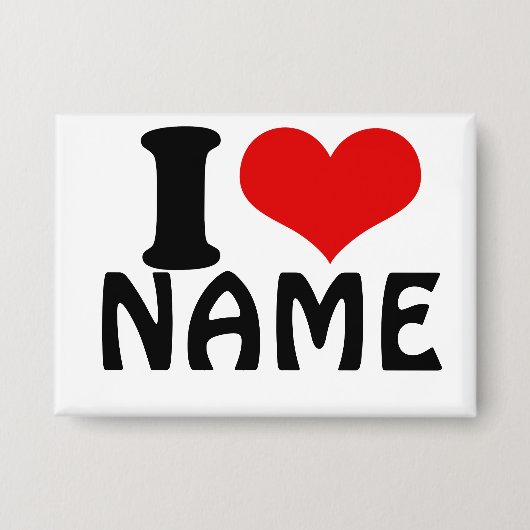 カスタマイズ可能なバレンタインデー私の愛のハート 缶バッジ (正面)