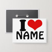 カスタマイズ可能なバレンタインデー私の愛のハート 缶バッジ (正面/裏面)