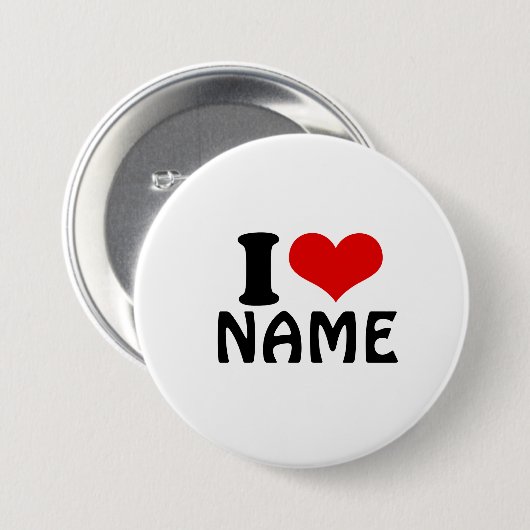 カスタマイズ可能なバレンタインデー私の愛のハート 缶バッジ (正面&裏面)