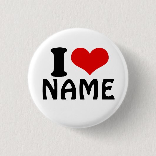 カスタマイズ可能なバレンタインデー私の愛のハート 缶バッジ (正面)