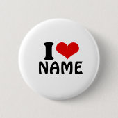 カスタマイズ可能なバレンタインデー私の愛のハート 缶バッジ (正面)