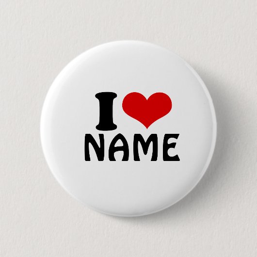 カスタマイズ可能なバレンタインデー私の愛のハート 缶バッジ (正面)