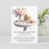 カスタマイズ可能なバレンタインデーBBQ招待状 招待状 (スタンド正面)