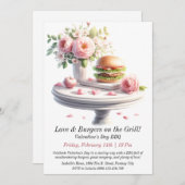 カスタマイズ可能なバレンタインデーBBQ招待状 招待状 (正面/裏面)