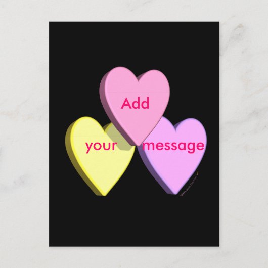 カスタマイズ可能なバレンタインハートルックカスタム シーズンポストカード (正面)