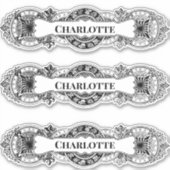 カスタマイズ可能なバロック名フレーム シール (正面)