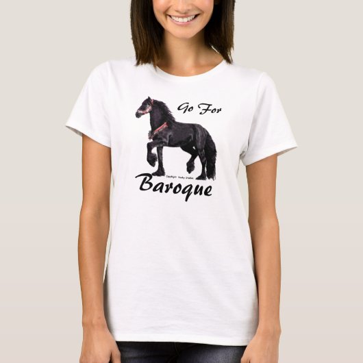カスタマイズ可能なバロック式のFriesianのワイシャツ Tシャツ (正面)