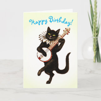 カスタマイズ可能なバンジョー猫誕生日カード カード