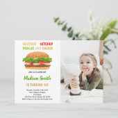 カスタマイズ可能なバーガーパーティの招待状 子供へ 招待状 (スタンド正面)