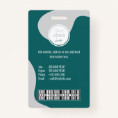 カスタマイズ可能なバーコードロゴ名タグスタッフ バッジ (裏面)