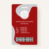 カスタマイズ可能なバーコードロゴ名タグスタッフ バッジ (裏面)