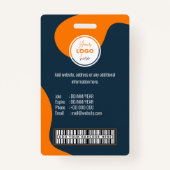 カスタマイズ可能なバーコードロゴ名タグスタッフ バッジ (裏面)