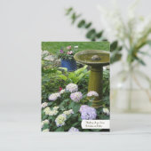 カスタマイズ可能なバードバス&イングリッシュガーデンポストカード ポストカード (スタンド正面)