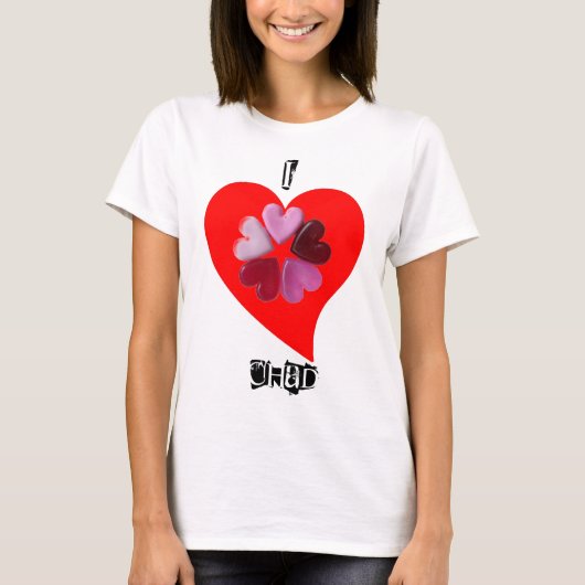 カスタマイズ可能なバーンアウトティーが大好き Tシャツ (正面)