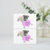 カスタマイズ可能なパグバレンタインデー シーズンポストカード (スタンド正面)