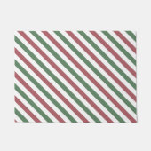 カスタマイズ可能なパステルクリスマスストライプの ドアマット (正面)