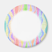 カスタマイズ可能なパステルレインボーストライプ磁石 マグネット (正面)