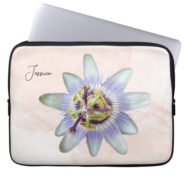 カスタマイズ可能なパッションフラワー ラップトップスリーブ (正面)