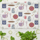 カスタマイズ可能なパッチでパイ生地のパターンを焼く  キッチンタオル (折り畳み)