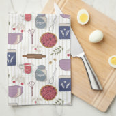 カスタマイズ可能なパッチでパイ生地のパターンを焼く  キッチンタオル (四つ折り)