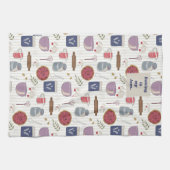 カスタマイズ可能なパッチでパイ生地のパターンを焼く  キッチンタオル (横)