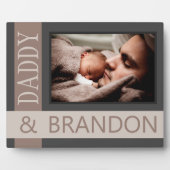 カスタマイズ可能なパパと子供の写真 フォトプラーク (正面)