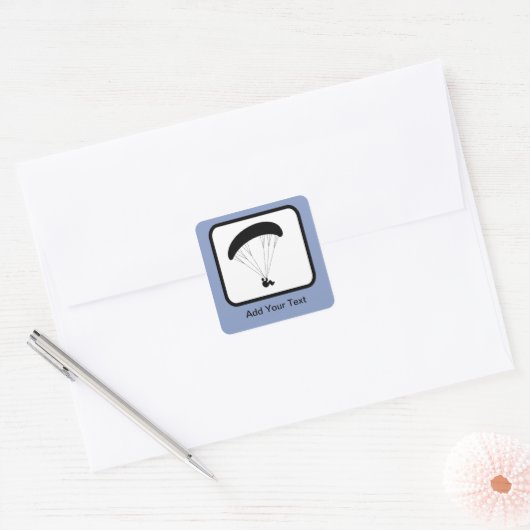 カスタマイズ可能なパラグライダーのロゴ スクエアシール (封筒)