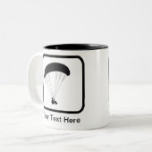 カスタマイズ可能なパラグライダーのロゴ ツートーンマグカップ (正面左)