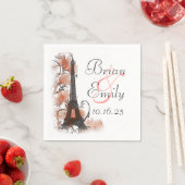 カスタマイズ可能なパリエッフェルタワー紙ナプキン スタンダードカクテルナプキン (インサイチュ)