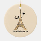 カスタマイズ可能なパリトリップエッフェルタワークリスマス セラミックオーナメント (正面)