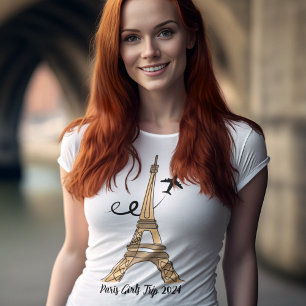 カスタマイズ可能なパリトリップシックエッフェルタワーウィメンズ Tシャツ