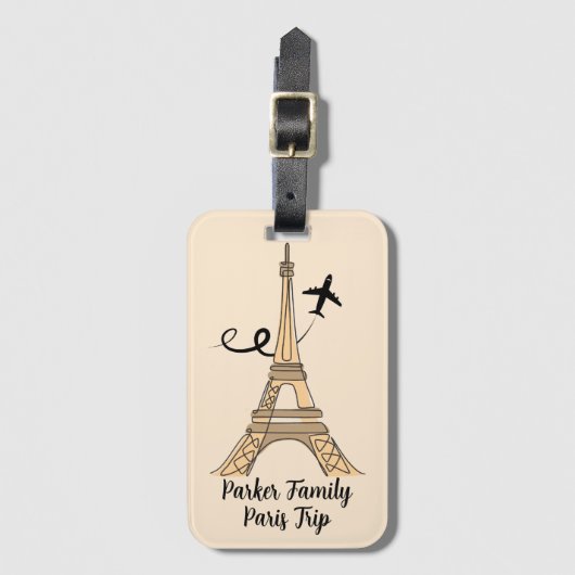 カスタマイズ可能なパリトリップシックエッフェルタワー ラゲッジタグ (正面縦)