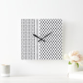 カスタマイズ可能なパレスチナのクフィヤアクリル壁時計 スクエア壁時計 (ホーム)