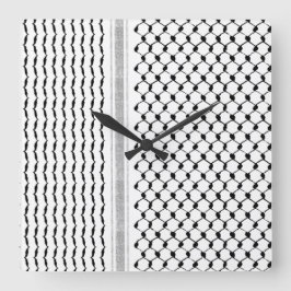 カスタマイズ可能なパレスチナのクフィヤアクリル壁時計 スクエア壁時計