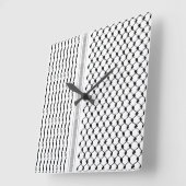 カスタマイズ可能なパレスチナのクフィヤアクリル壁時計 スクエア壁時計 (傾斜)