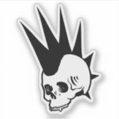 カスタマイズ可能なパンクジャワレススカル シール (正面)