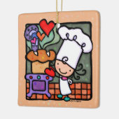 カスタマイズ可能なパンベーキングオーブンスクエア セラミックオーナメント (左)