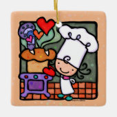 カスタマイズ可能なパンベーキングオーブンスクエア セラミックオーナメント (正面)