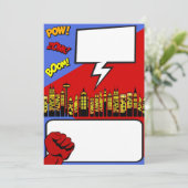 カスタマイズ可能なパーティの招待状すごい:英雄の誕生日 招待状 (スタンド正面)