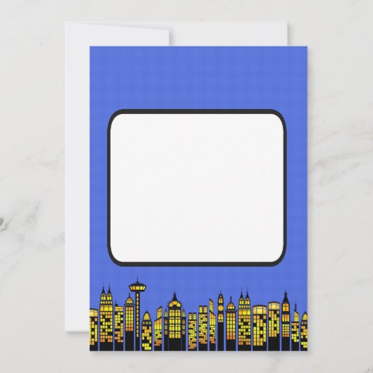 カスタマイズ可能なパーティの招待状すごい：英雄の誕生日 招待状 (裏面)