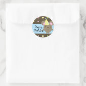 カスタマイズ可能なパーティーマウスハッピーバースデースタンプ ラウンドシール (バッグ)