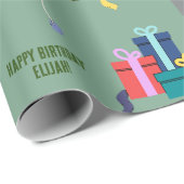 カスタマイズ可能なパーティー動物動物園ジャングル ラッピングペーパー (ロールコーナー)