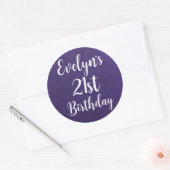 カスタマイズ可能なパープルスエード効果ステッカー ラウンドシール (封筒)