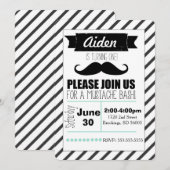 カスタマイズ可能なヒゲパーティー招待状 招待状 (正面/裏面)