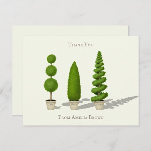 カスタマイズ可能なヒノキのトピアリー「生きた成長の繁栄」 ノートカード (正面/裏面)