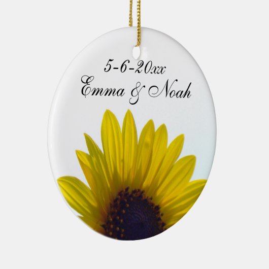 カスタマイズ可能なヒマワリの結婚式のオーナメント セラミックオーナメント (右)